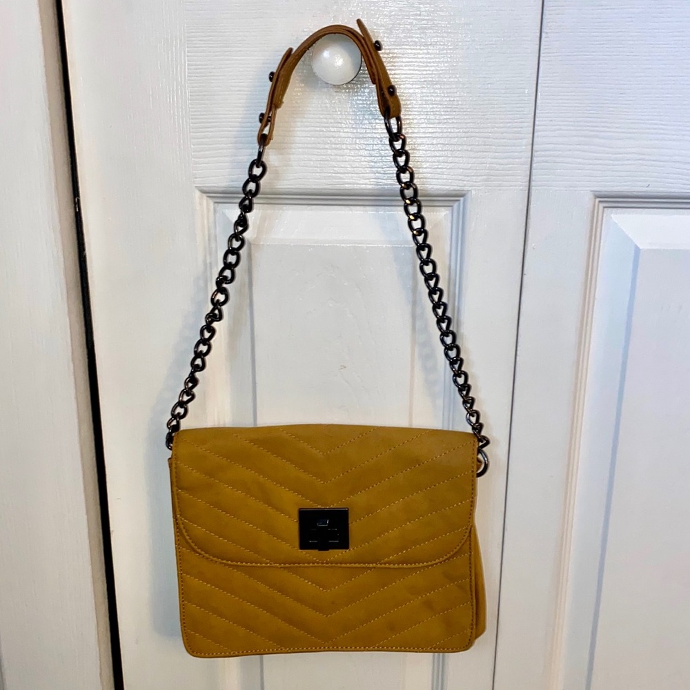 BCBG Quilted Tan Colored Shoulder Bag